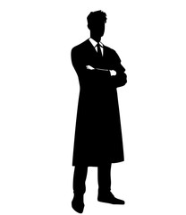 silhouette of a person wear business suit, business man