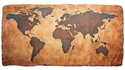 Minimalist world map with clearly defined borders on a pristine white background