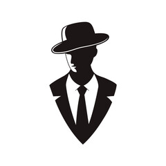 Gentleman silhouette vector logo design
