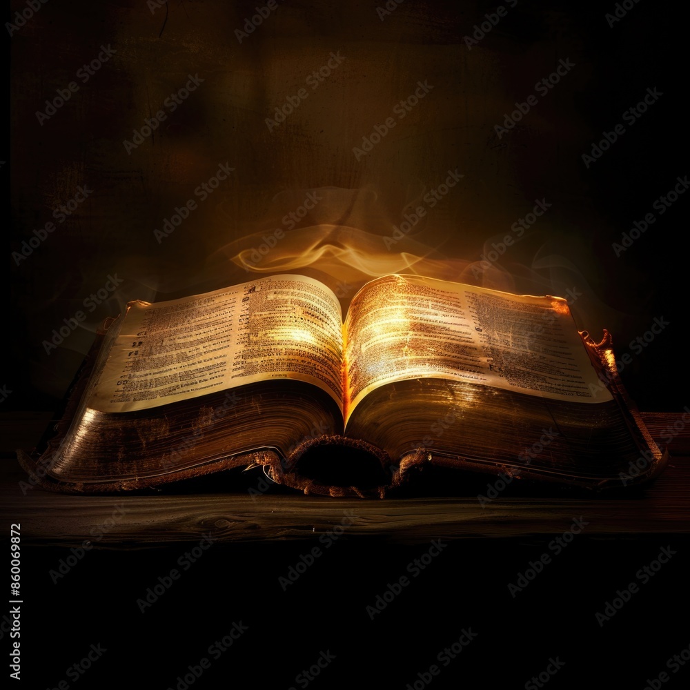 Poster a book sitting on a wooden table with a simple and classic design