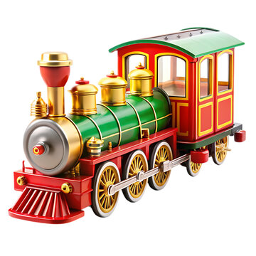 toy train red green gold clip art preview