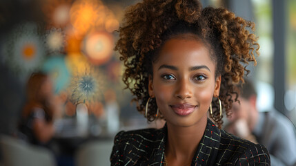 Black business woman leading a group of colleagues in a modern office boardroom