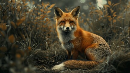 Obraz premium Red Fox in the Woods.