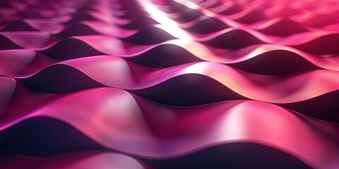 Obraz premium A close-up of an abstract wavy surface in shades of pink and purple, creating a vibrant and dynamic visual effect.