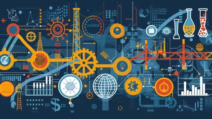 Obraz premium Abstract Illustration of Industry and Technology