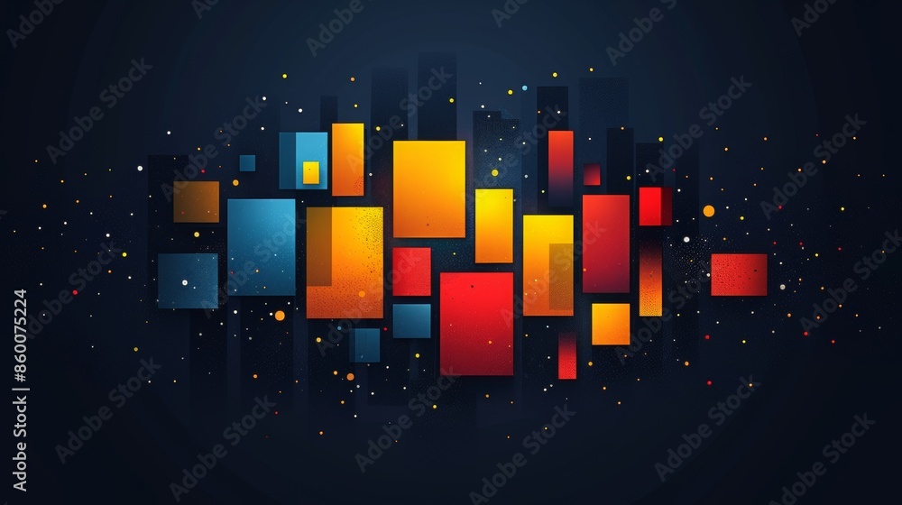 Poster minimalist but colorful logo representing fun, no text, abstract and modern design, suitable for bus