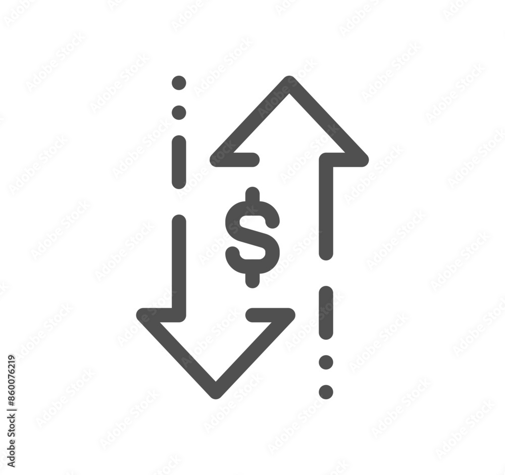 Poster finance related icon outline and linear vector.