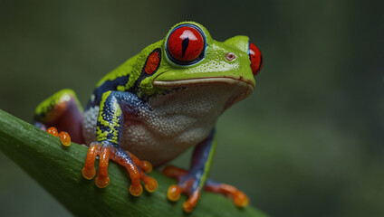 Fototapeta premium frog on a leaf