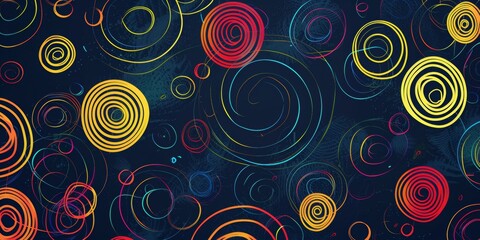 noise background, noise graphics, minimal abstact thin circles hand draw dark colorfull