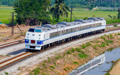 Special tourist train num 943 at Phetchaburi, Thailand 
