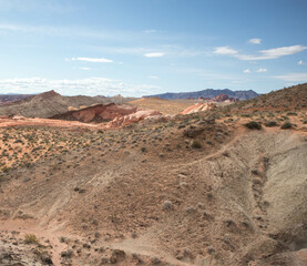 Beautiful hikes through an amazing landscape of Valley of fire State park, Nevada USA