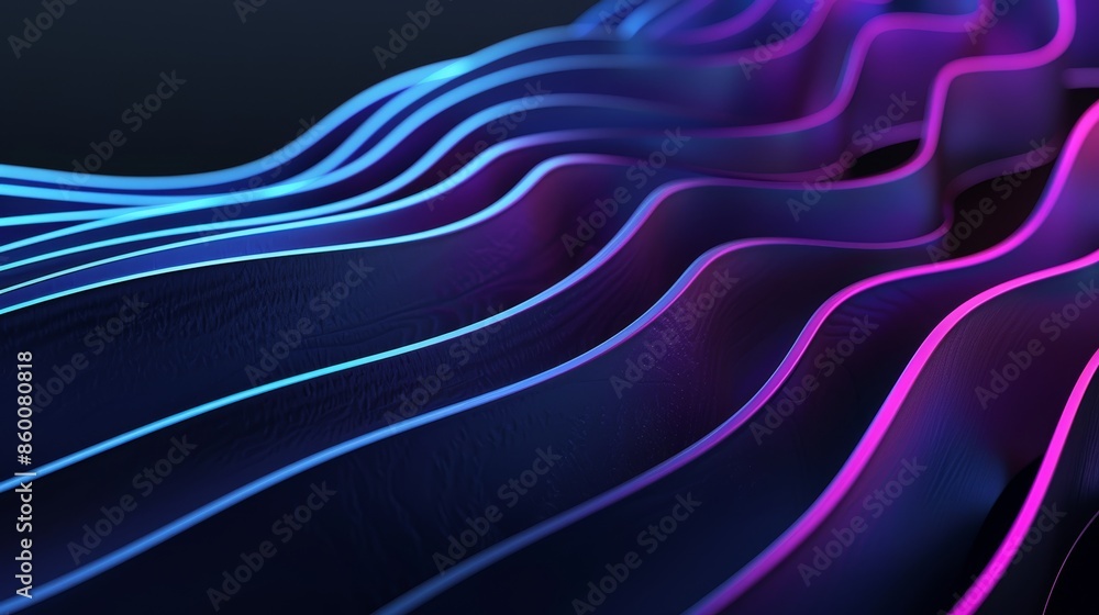 Aufkleber dark simple background with blue and purple lines for creative projects generative ai