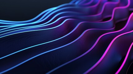 Dark Simple Background with Blue and Purple Lines for Creative Projects Generative AI
