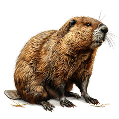 Clipart illustration of beaver on a white background. Suitable for crafting and digital design projects.[A-0002]