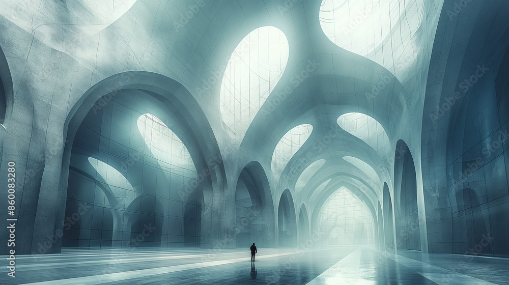 Poster image of an elaborate architectural structure, such as a grand cathedral or a modern skyscraper. the