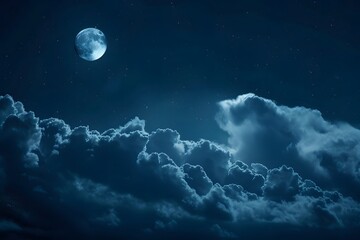 Fototapeta premium Mystical Full Moon in a Cloudy Night Sky