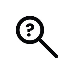 Magnifying glass icon with question mark vector