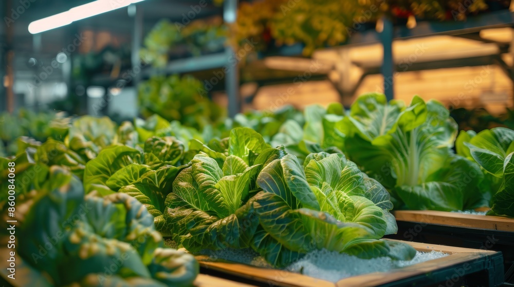 Poster fresh produce in a modern farm setting generative ai