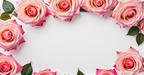 Pink Blossoms Above White Space
