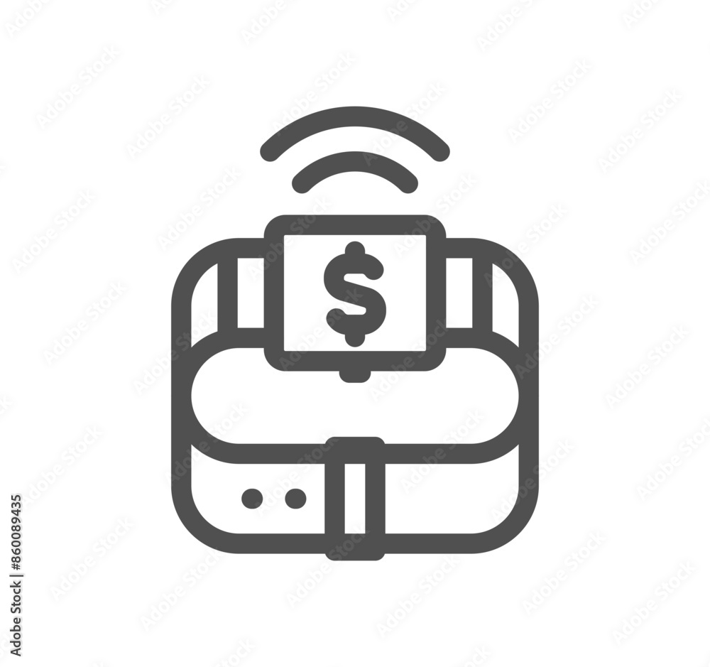 Poster finance related icon outline and linear vector.