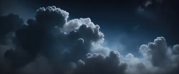 Obraz premium Gray and blue cloudy sky with smoke background with stars