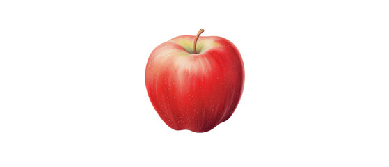 High-quality image of a fresh red apple on a white background, perfect for food and health-related projects