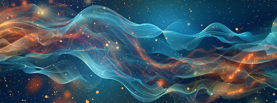 Conceptualize the intersection of quantum mechanics and general relativity in a vector diagram, exploring the idea of quantum gravity. Depict interconnected lines or nodes symbolizing entangled partic