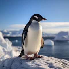 Obraz premium Adorable Penguin on the Ice
