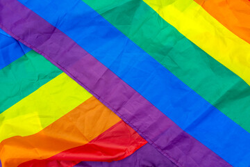 Pride Month LGBTQ+ Pride Parades. Vibrant Rainbow Pride Flag Close-Up