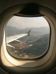 Fototapeta premium view from airplane window 