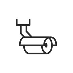 Surveillance camera, linear style icon. Editable stroke width