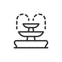 Fountain, linear style icon. Editable stroke width