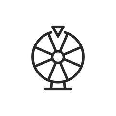 Obraz premium Wheel of Fortune, linear style icon. luck and chance. Editable stroke width