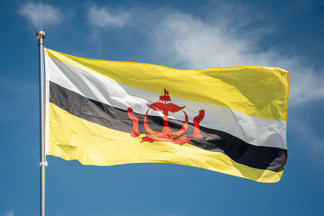 ブルネイの美しい国旗Beautiful national flag of Brunei in Southeast Asia