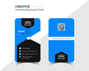 corporate business card template design, creative and clean business card vector illustration.	
