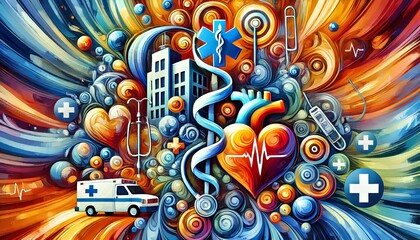 Mental health, Abstract,Vibrant, Expression, Mental wellness, Psychology, Emotional health, 