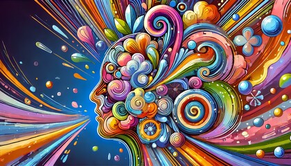 Mental health, Abstract,Vibrant, Expression, Mental wellness, Psychology, Emotional health, 