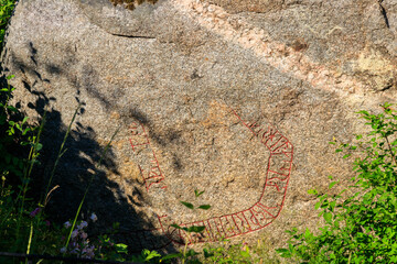 Rune stone in Sweden from the viking ages, about a thousand years old
