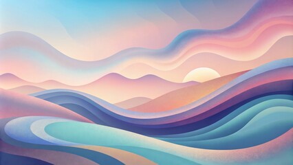 Obraz premium Surreal Pastel Waves - Abstract Landscape Art