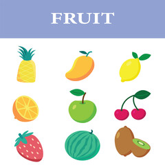 set of fruit icons