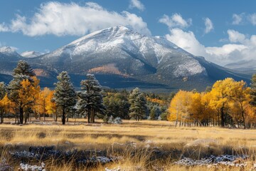Flagstaff Mountain Winter Landscape with Snow-capped Peaks
