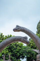 Dinosaur replica in amusement park