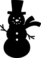 winter snowman silhouette vector
Cute Christmas snowman silhouette isolated