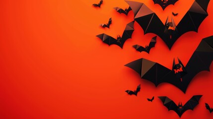 Naklejka premium Geometric Halloween Background with Clean Bat Designs
