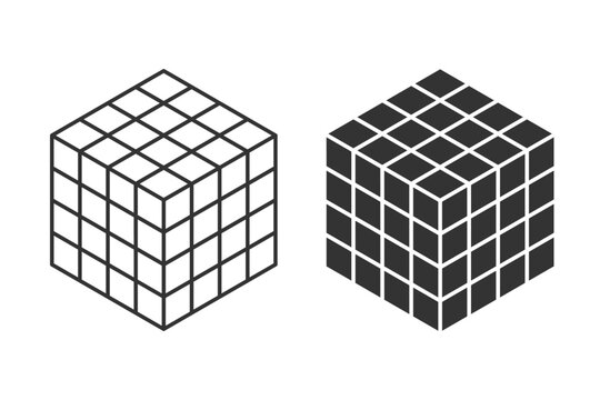 Cube vector icon on blank background
