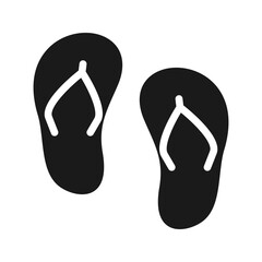 Flip flops beach vector icon for apps and websites on blank background
