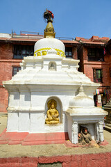 ネパールの首都カトマンズにあるスワヤンブナートのとても美しい風景Very beautiful scenery of Swayambhunath in Kathmandu, the capital of Nepal