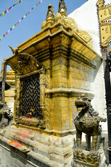 ネパールの首都カトマンズにあるスワヤンブナートのとても美しい風景Very beautiful scenery of Swayambhunath in Kathmandu, the capital of Nepal