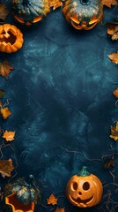 Halloween Jack-O-Lantern and Blank Text Box