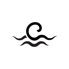 wave logo, line icon, beach symbol, logo template design